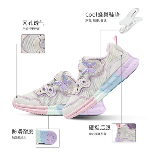 泰兰尼斯春款小童段舒适潮搭透气女童运动鞋T01X3A2542 商品图2