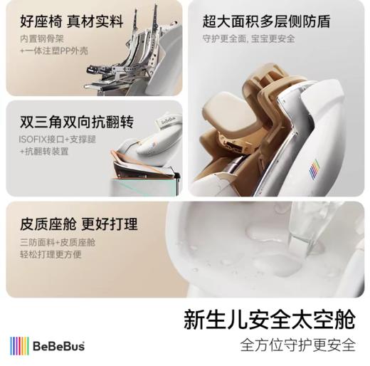 BeBeBus安全座椅新生婴儿太空舱小金盾白盾儿童宝宝汽车智能通风 商品图2