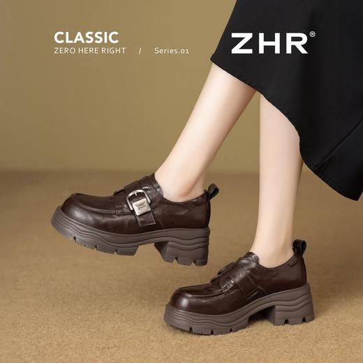 ZHR则则羊皮质感百搭乐福鞋女2026春季新款厚底增高单鞋透气皮鞋 商品图9