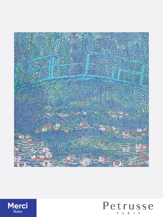 【贝图丝 x 奥德赛博物馆合作款】莫奈 · Harmonie 睡莲池  真丝长巾 商品图4