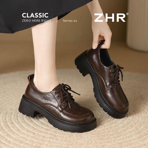 ZHR则则复古厚底5cm增高粗跟乐福鞋2026春季新款轻便通勤百搭单鞋 商品图8
