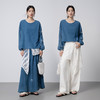 【林栖设计小店】植物染色|手工植物蓝优雅百搭宽松2026春新款棉麻衬衣1961137 商品缩略图9