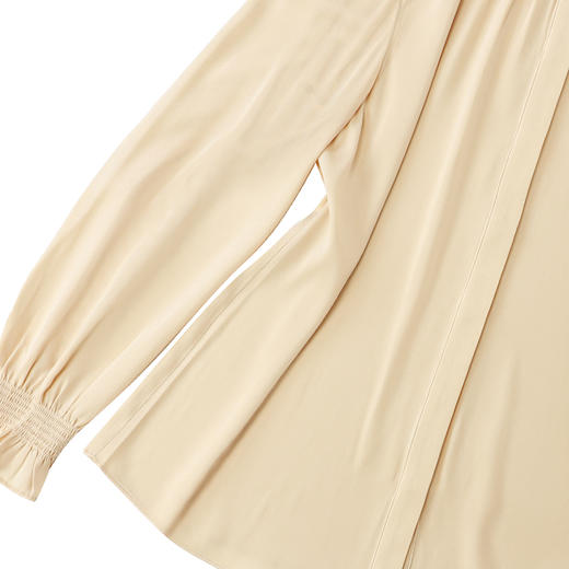 NANSONGSILK/NS新中式【如棠】品牌新款桑蚕丝木耳边立领长袖直筒宽松衬衫M1A516239Y南宋 商品图7