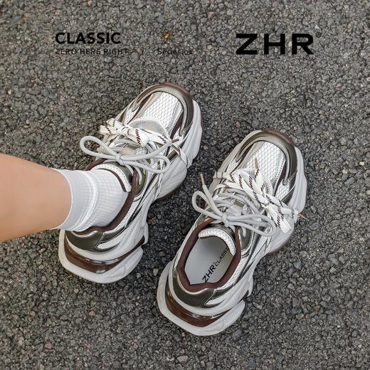 【卢昱晓同款】ZHR厚底老爹鞋女2026春季新款复古内增高运动鞋子 商品图1