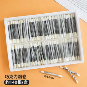 巧克力插件 烟棒烟卷形巧克力 代可可脂巧克力蛋糕插件 约140根/盒