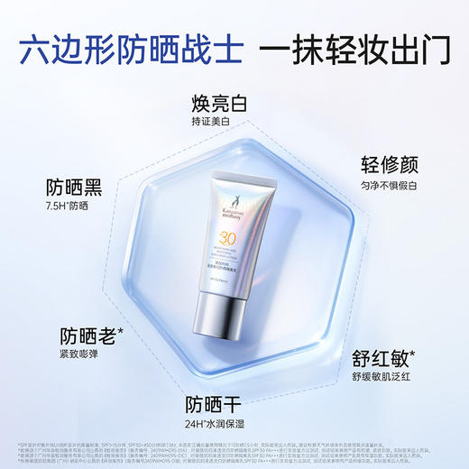 【美白防晒】1支6效 水润丝滑 不搓泥 袋鼠妈妈清透美白防晒隔离乳30g 商品图4