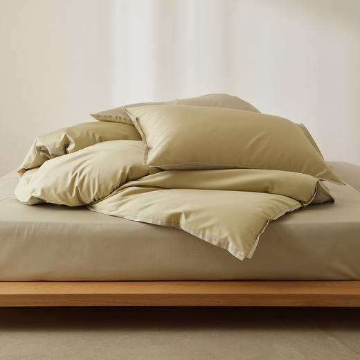 【品牌直发】加倍生活 100支纯色拼色长绒棉纯棉四件套-窄边系列  8色可选 学生宿舍三件套yc0205005 商品图7