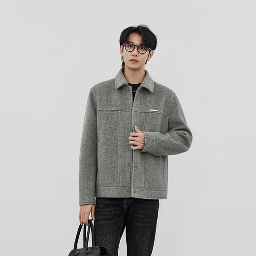 【新品上新】HX 春季翻领毛呢茄克衫Y105610004101 商品图1