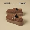 ZHR【增高6.5CM】勃肯鞋女2026春季绒面搭扣休闲鞋显瘦厚底乐福鞋 商品缩略图7