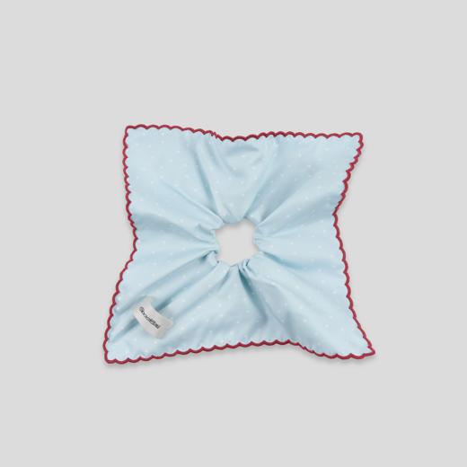 GOODBAI 新款花体刺绣logo撞色爱心波点方巾发圈女 商品图2