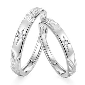 KADER卡蒂罗守护星情侣对戒S925银戒指一对 小众设计感情侣送礼纪 情侣佩戴