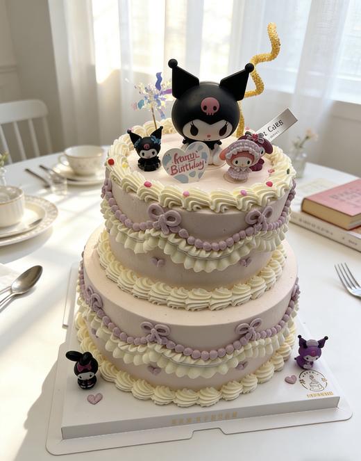 【优品系列】-加高三层夹心【粉紫库洛米】儿童蛋糕 商品图2