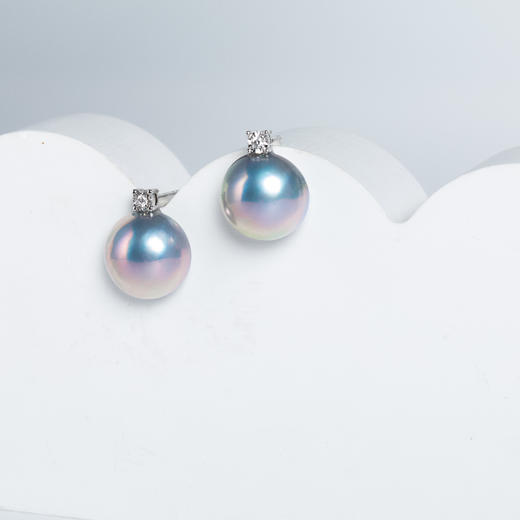 星空蓝马贝珍珠王妃耳钉 ED156 商品图4