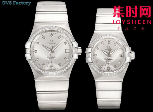 经典传承，卓越新生——欧米茄OVS星座情侣系列 情侣机械腕表 对版摆轮带砝码螺丝 双T黑摆轮 表盘尺寸：男款38mm 女款27mm 商品图1