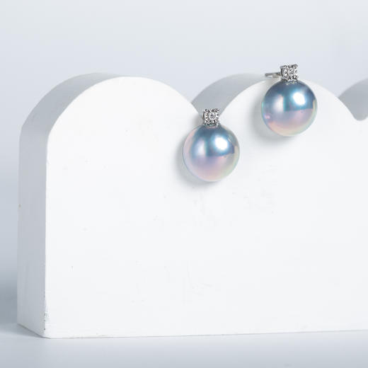 星空蓝马贝珍珠王妃耳钉 ED156 商品图1