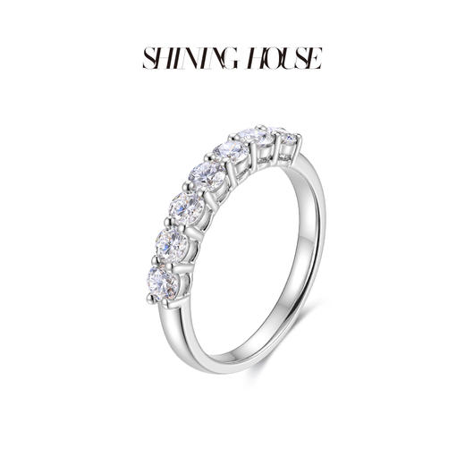 【预售】ShiningHouse[培育] 18k金钻石戒指 圆钻形人工真钻人造钻石K金戒指排钻戒指时尚钻石戒指悦己送礼臻选【此商品不支持7天无理由退货退款】预计3日发货 商品图2