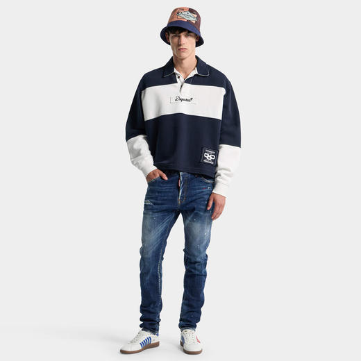 DSQUARED2 男士字母徽标贴片水洗Teddy牛仔裤 蓝色 S74LB1896 S30664 470 商品图4