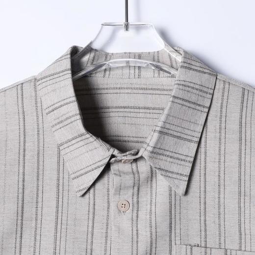 265005SDSA男士春夏新款痞帅男装老钱风商务竖纹设计长袖衬衫百搭宽松 商品图2