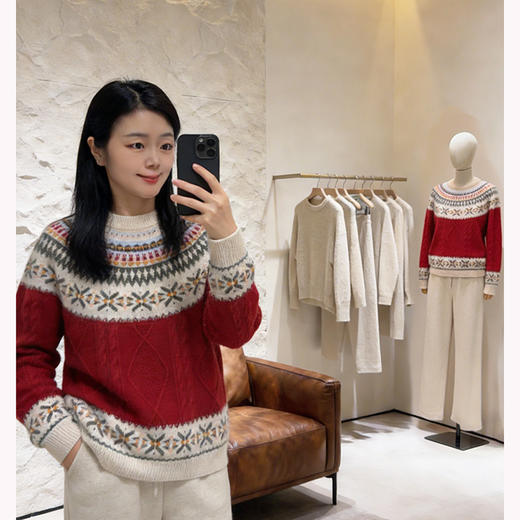 S·Y·C【花之舞】巨难做！100纯山羊绒宽松加厚毛衣女CYR240233 商品图1
