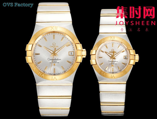 经典传承，卓越新生——欧米茄OVS星座情侣系列 情侣机械腕表 对版摆轮带砝码螺丝 双T黑摆轮 表盘尺寸：男款38mm 女款27mm 商品图1