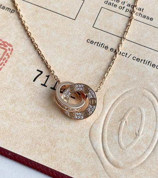 独家对版CNC数控精雕 精工高定 卡地亚Cartier love双环项链 环环相扣、寓意爱情永不分离！随意搭配、超级百搭！ 商品图5