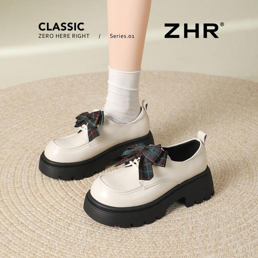 ZHR则则厚底增高蝴蝶结单鞋2026新款英伦单鞋复古小皮鞋洋气女鞋 商品图3