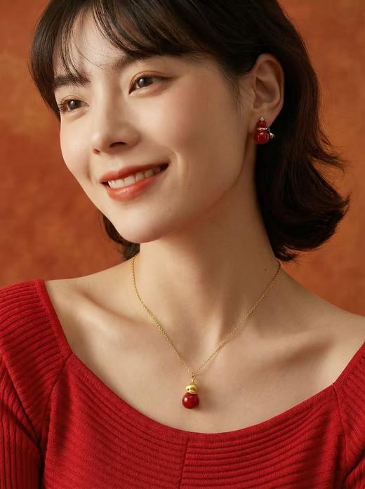 【宫里上新】福禄凝红系列-葫芦耳钉 商品图1