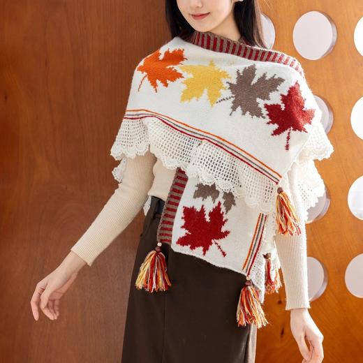 苏苏姐家枫叶叶披肩手工DIY编织钩针棒针毛线团自制材料包 商品图1