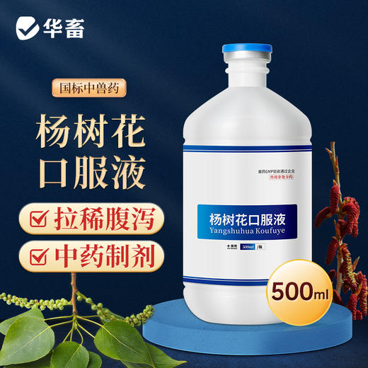 华畜杨树花口服液500ml 肠炎痢疾 顽固腹泻 禽畜通用拉稀痢疾药 商品图0