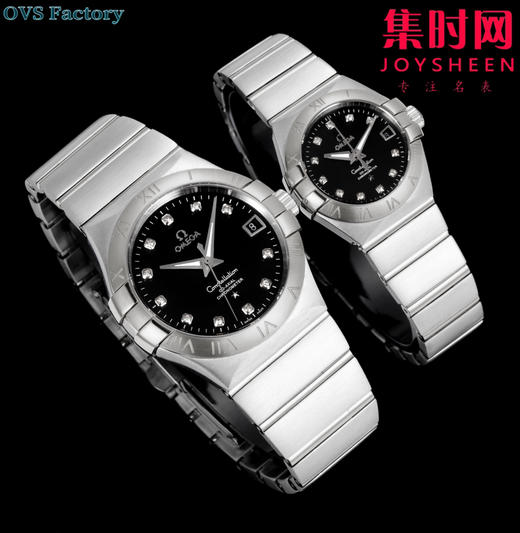 经典传承，卓越新生——欧米茄OVS星座情侣系列 情侣机械腕表 对版摆轮带砝码螺丝 双T黑摆轮 表盘尺寸：男款38mm 女款27mm 商品图3