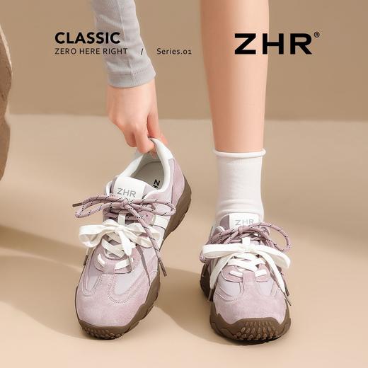 ZHR真皮舒适德训鞋厚底增高运动休闲鞋2026春秋新款百搭阿甘鞋女 商品图8