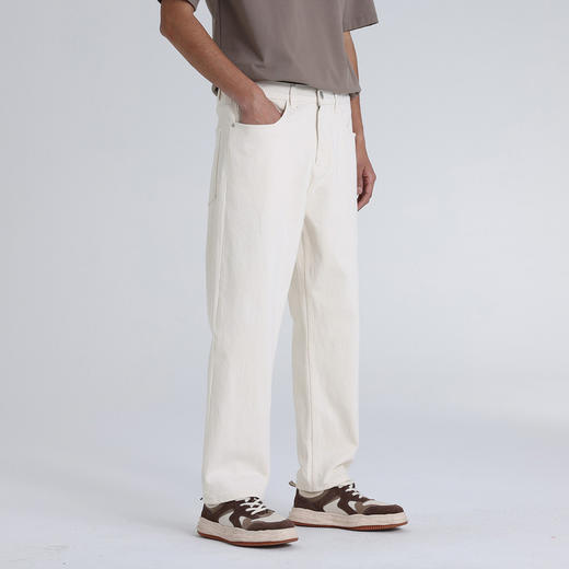 GXG男装26春季简约纯色日常通勤舒适棉弹直筒休闲男式牛仔长裤K&C 商品图2