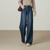 【仿水貂绒-阔腿牛仔裤】逸阳冬加绒加厚保暖遮肉拖地阔腿裤7349V 商品缩略图5