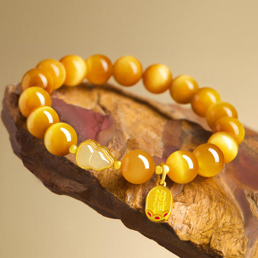 玉见福禄·天然帝王金虎眼精品手串 商品图3