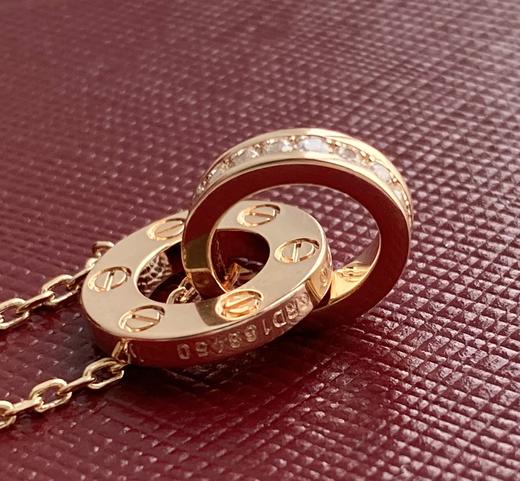 独家对版CNC数控精雕 精工高定 卡地亚Cartier love双环项链 环环相扣、寓意爱情永不分离！随意搭配、超级百搭！ 商品图2
