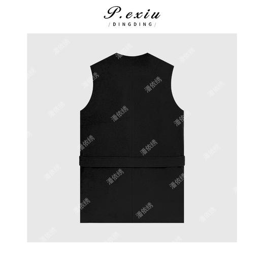 04-3潘依绣丁丁宠粉羊毛人丝赫本风气质高级感腰带V领无袖连衣裙Q85591 商品图1