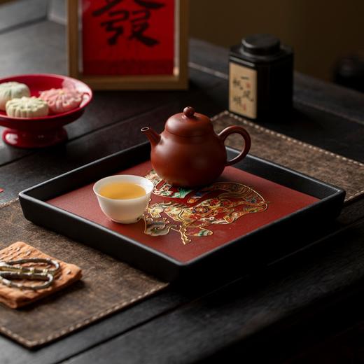 故宫红方形梅花干泡茶盘，新中式家用创意壶承，泡茶盘 托盘 茶台 商品图1