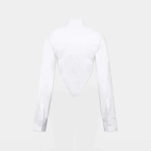 DSQUARED2 女士混纺棉质深V领长袖衬衫 白色 S72DL0779 S44131 100 商品图1