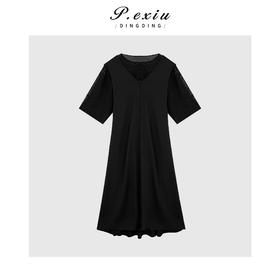 04-3潘依绣丁丁宠粉设计感假两件法式连衣裙Q17876