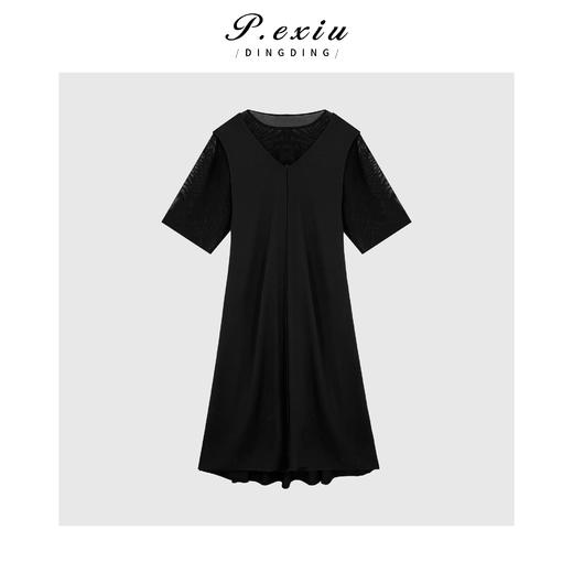 04-3潘依绣丁丁宠粉设计感假两件法式连衣裙Q17876 商品图0