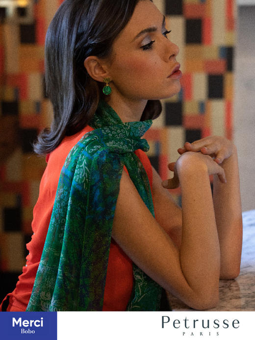 【贝图丝 x 奥德赛博物馆合作款】莫奈 · Harmonie 睡莲池  真丝长巾 商品图3