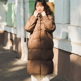新中式长款羽绒服|匈牙利90%白鹅绒，充绒量250g+，零下15℃都能穿