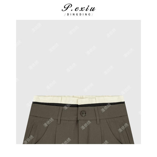 04-3潘依绣丁丁宠粉撞色双层腰头西装半身裙Q6941 商品图2