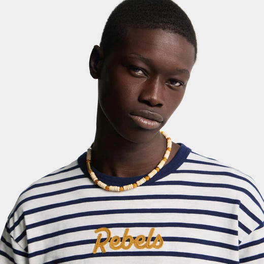 DSQUARED2 男士字母徽标印花棉质圆领短袖T恤 条纹 S74GD1533 D20107 001F 商品图4