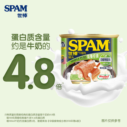 荷美尔SPAM世棒午餐肉罐头简臻经典188g*3罐猪肉火腿早餐火锅速食 商品图3