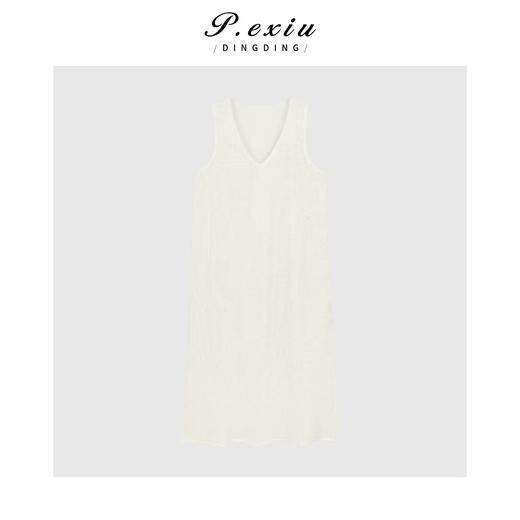 04-3潘依绣丁丁宠粉法式优雅镂空V领无袖连衣裙Q9546 商品图0