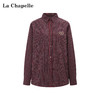 天猫同步【精梳全棉+刺绣】拉夏贝尔/La Chapelle文艺风！纯棉挺括有型气质翻领刺绣徽章复古格纹百搭叠穿衬衣 商品缩略图0