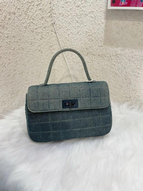 Chanel 中古 冰格 丹宁牛仔手提包
