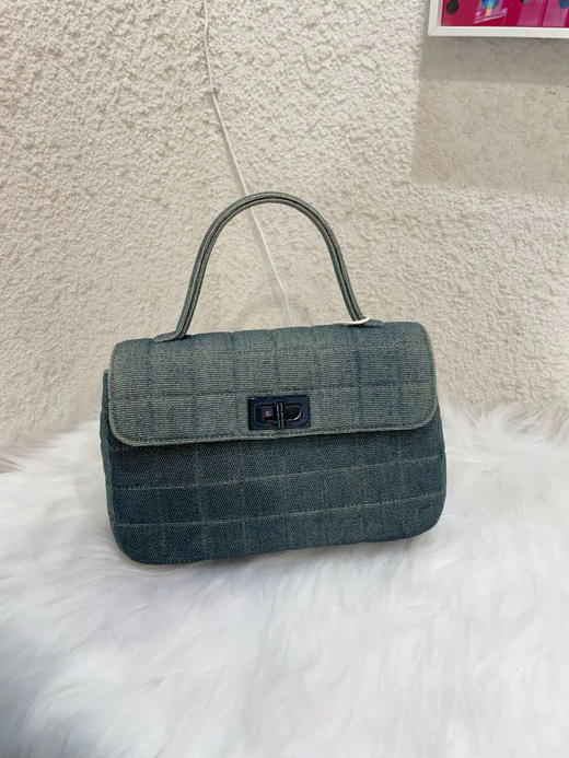 Chanel 中古 冰格 丹宁牛仔手提包 商品图0