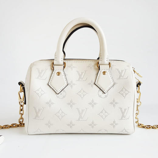 【95新】LV路易威登M11276白色全皮镂空speedy 20手提单肩包女士240126AK12 商品图3